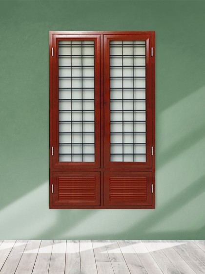 Architectural French Window Double Shutter Louver