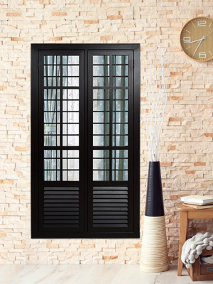 Standard French Window Single Shutter Double Partition Louver Check