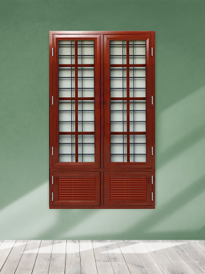 Architectural French Window Double Shutter Louver Check