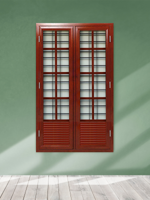 Architectural French Window Single Shutter Louver Check